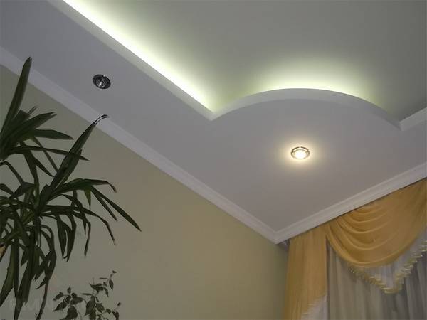 Советы по обустройству двухуровнего потолка с подсветкой - фото