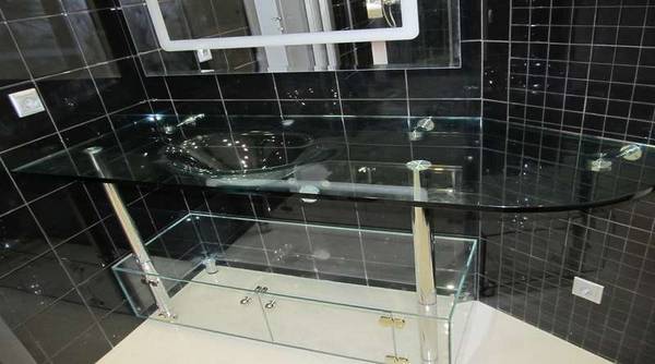 Стеклянные раковины  оригинальные предметы интерьера для ванной комнаты (фото) с фото